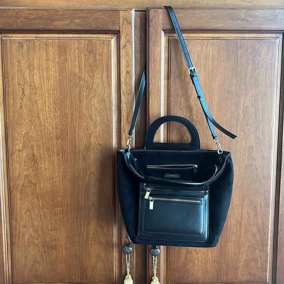 Anthropologie black suede Tote bag crossbody - Picture 8 of 8